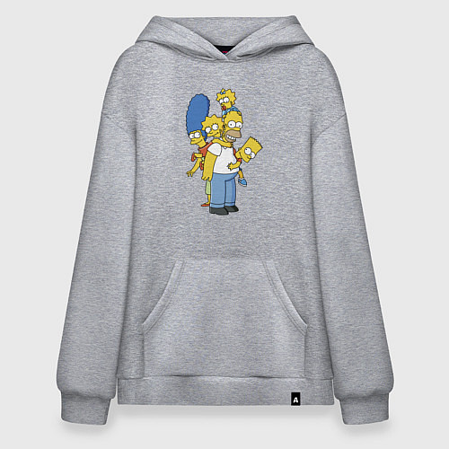 Худи оверсайз Прикольная семейка Симпсонов / Меланж – фото 1