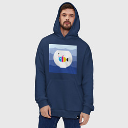 Толстовка-худи оверсайз CMYK рыбка, цвет: тёмно-синий — фото 2