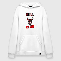 Толстовка-худи оверсайз Bull Bitcoin Club, цвет: белый