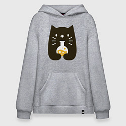 Толстовка-худи оверсайз Котик - Химик, цвет: меланж