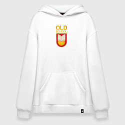 Толстовка-худи оверсайз Old School emblem, цвет: белый