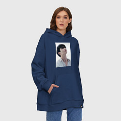 Толстовка-худи оверсайз Принц JK, цвет: тёмно-синий — фото 2