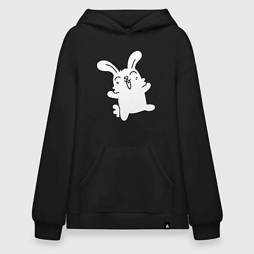 Худи оверсайз Happy Bunny / Черный – фото 1