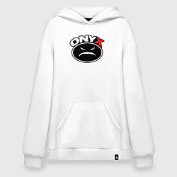 Толстовка-худи оверсайз Onyx - black logo, цвет: белый