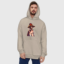 Толстовка-худи оверсайз Мегумин с жезлом - Коносуба, цвет: миндальный — фото 2