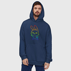 Толстовка-худи оверсайз Color Rabbit, цвет: тёмно-синий — фото 2