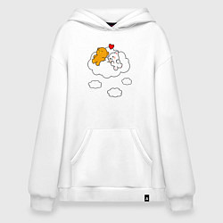 Худи оверсайз Влюбленные медвежата на облаке