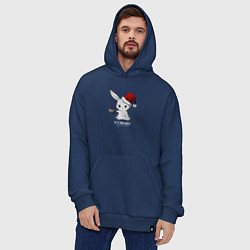 Толстовка-худи оверсайз Bunny its too early, цвет: тёмно-синий — фото 2