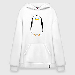 Толстовка-худи оверсайз Красивый пингвин, цвет: белый