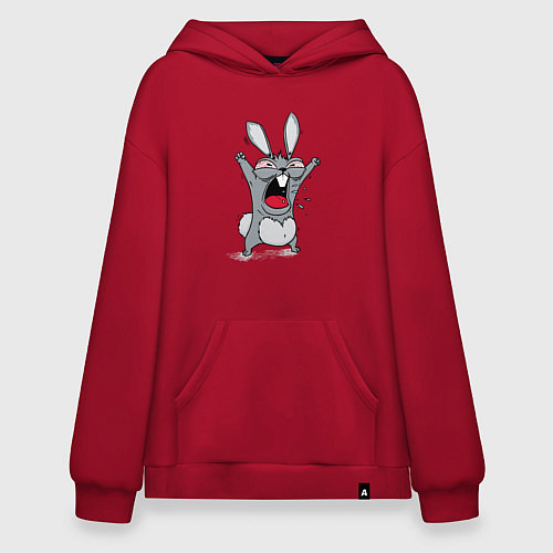 Худи оверсайз Злой заяц / Красный – фото 1