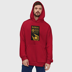 Толстовка-худи оверсайз Контроль заражения, цвет: красный — фото 2