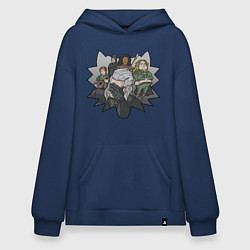 Толстовка-худи оверсайз Ведьмак в печали, цвет: тёмно-синий