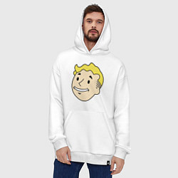 Толстовка-худи оверсайз Vault boy head, цвет: белый — фото 2