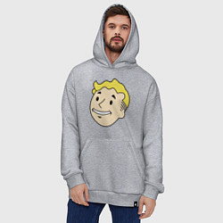 Толстовка-худи оверсайз Vault boy head, цвет: меланж — фото 2