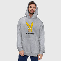 Толстовка-худи оверсайз Simpboy - rabbit Homer, цвет: меланж — фото 2