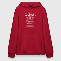Толстовка-худи оверсайз Jack Daniels, цвет: красный