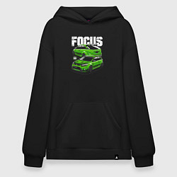 Толстовка-худи оверсайз Ford Focus art, цвет: черный