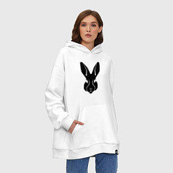 Толстовка-худи оверсайз Rabbit head, цвет: белый — фото 2