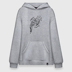 Толстовка-худи оверсайз Я художник - я так вижу, цвет: меланж