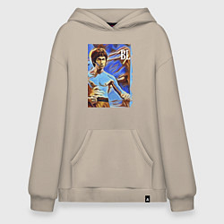 Толстовка-худи оверсайз Брюс Ли - celebrity - джиткундо, цвет: миндальный