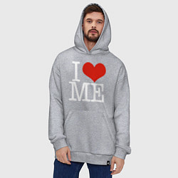 Толстовка-худи оверсайз I love me, цвет: меланж — фото 2