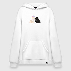 Толстовка-худи оверсайз Энид и Уэнсдэй, цвет: белый