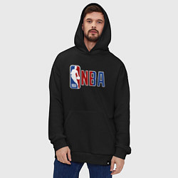 Толстовка-худи оверсайз NBA - big logo, цвет: черный — фото 2