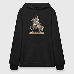 Толстовка-худи оверсайз Рядовой Астраханского кирасирского полка, цвет: черный