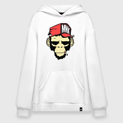 Толстовка-худи оверсайз Monkey Swag, цвет: белый