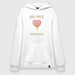 Толстовка-худи оверсайз Разбиватель сердец, цвет: белый