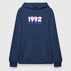 Толстовка-худи оверсайз Made in 1992 vintage art, цвет: тёмно-синий