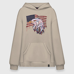 Толстовка-худи оверсайз American eagle, цвет: миндальный