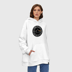 Толстовка-худи оверсайз Pink floyd The dark side of the moon, цвет: белый — фото 2