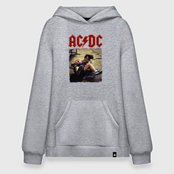 Толстовка-худи оверсайз AC DC Angus, цвет: меланж