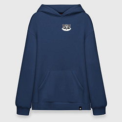 Толстовка-худи оверсайз Мордочка енота, цвет: тёмно-синий
