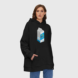 Толстовка-худи оверсайз Milk one pack vagodroch, цвет: черный — фото 2