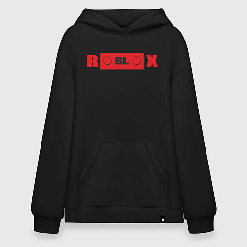 Худи оверсайз Roblox деталь / Черный – фото 1