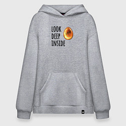 Толстовка-худи оверсайз Look deep inside - стрекоза в янтаре, цвет: меланж