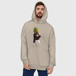 Толстовка-худи оверсайз Куки Синобу - Геншин Эмпакт, цвет: миндальный — фото 2