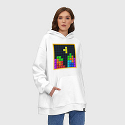 Толстовка-худи оверсайз Tetris, цвет: белый — фото 2