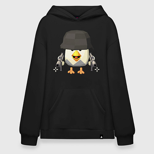 Худи оверсайз Chicken Gun в каске / Черный – фото 1