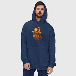 Толстовка-худи оверсайз Duff beer brewing, цвет: тёмно-синий — фото 2