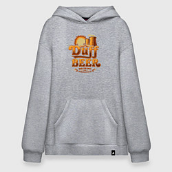 Толстовка-худи оверсайз Duff beer brewing, цвет: меланж