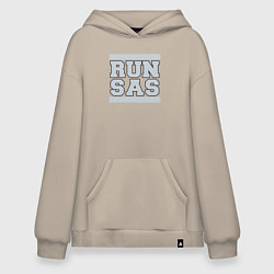 Толстовка-худи оверсайз Run San Antonio Spurs, цвет: миндальный