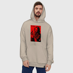 Толстовка-худи оверсайз John Wick Baba Yaga art, цвет: миндальный — фото 2
