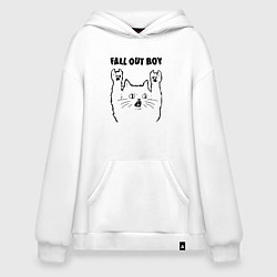 Толстовка-худи оверсайз Fall Out Boy - rock cat, цвет: белый