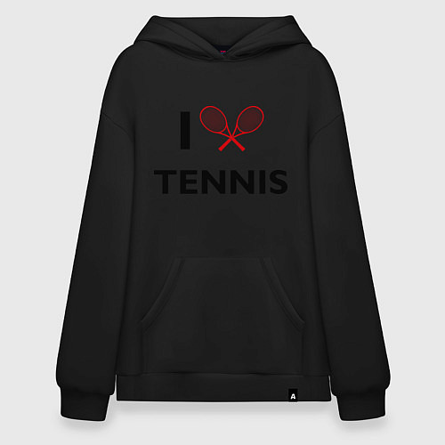 Худи оверсайз I Love Tennis / Черный – фото 1