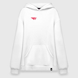 Толстовка-худи оверсайз T1 red, цвет: белый