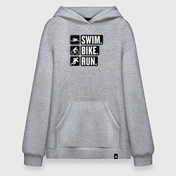 Худи оверсайз Swim bike run