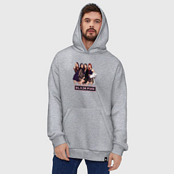 Толстовка-худи оверсайз Rose Blackpink kpop, цвет: меланж — фото 2